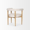 Arden Curved Back Dining Side Chair | Cream Twill with Brown Wood, Dining Chair by Mercana, 26" length x 21.5" width x 28" height thumbnail 6