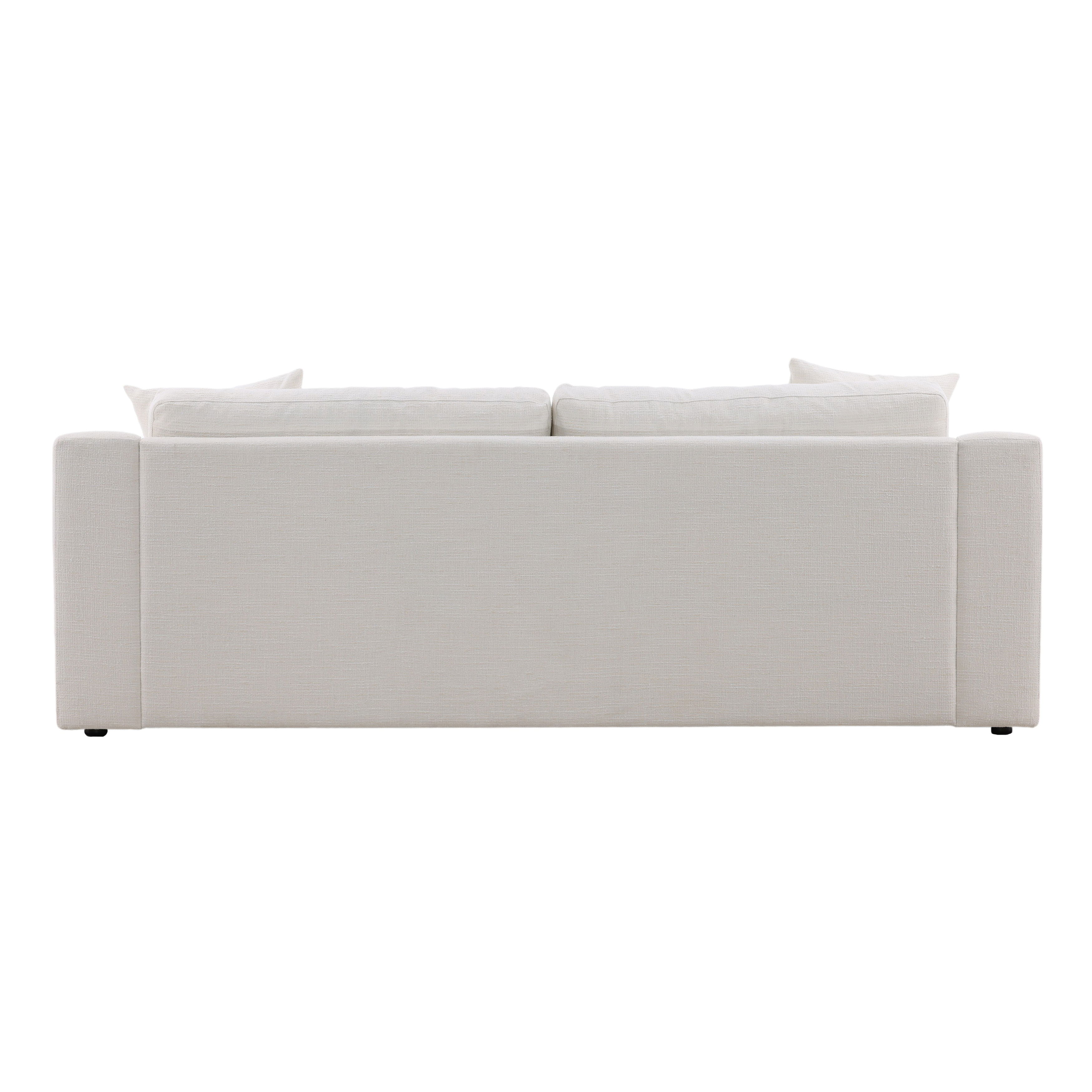 Emma Sofa Cream, Sofas & Sectional by Dovetail, 94.75" width x 33.37" height x 40" depth View 4