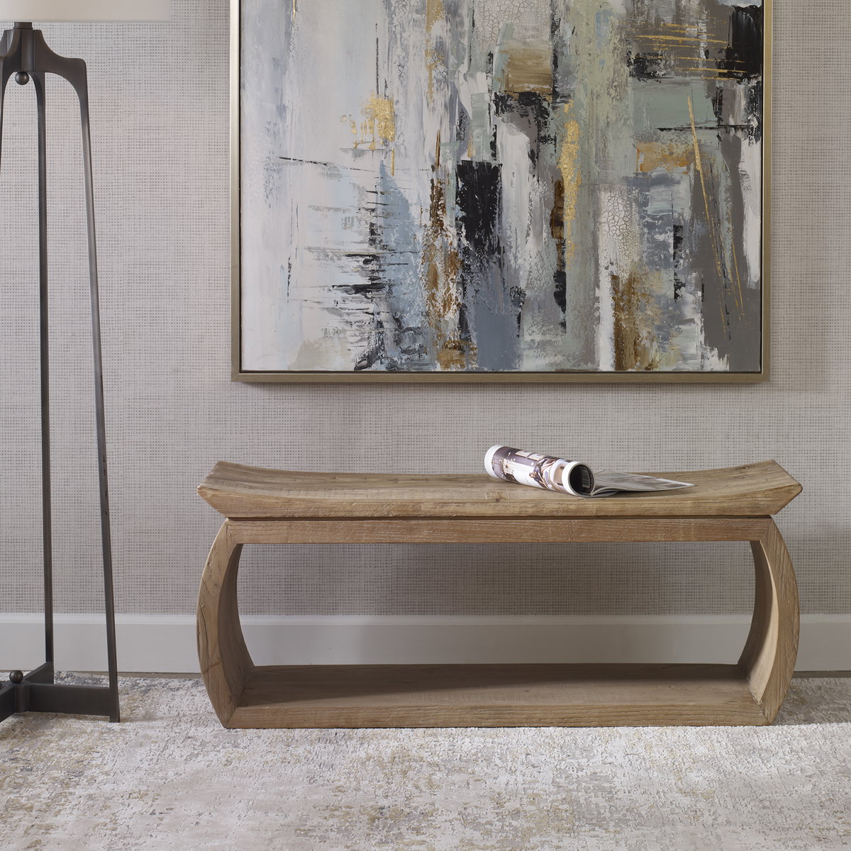 Connor Reclaimed Wood Bench, Benche by Uttermost, 42" width x 17" height x 14" depth View 2