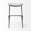Katniss Backless 26in Seat Counter Stool | Cream Fabric with Gold Metal, Counter & Bar Stool by Mercana, 16" length x 16" width x 26" height thumbnail 6