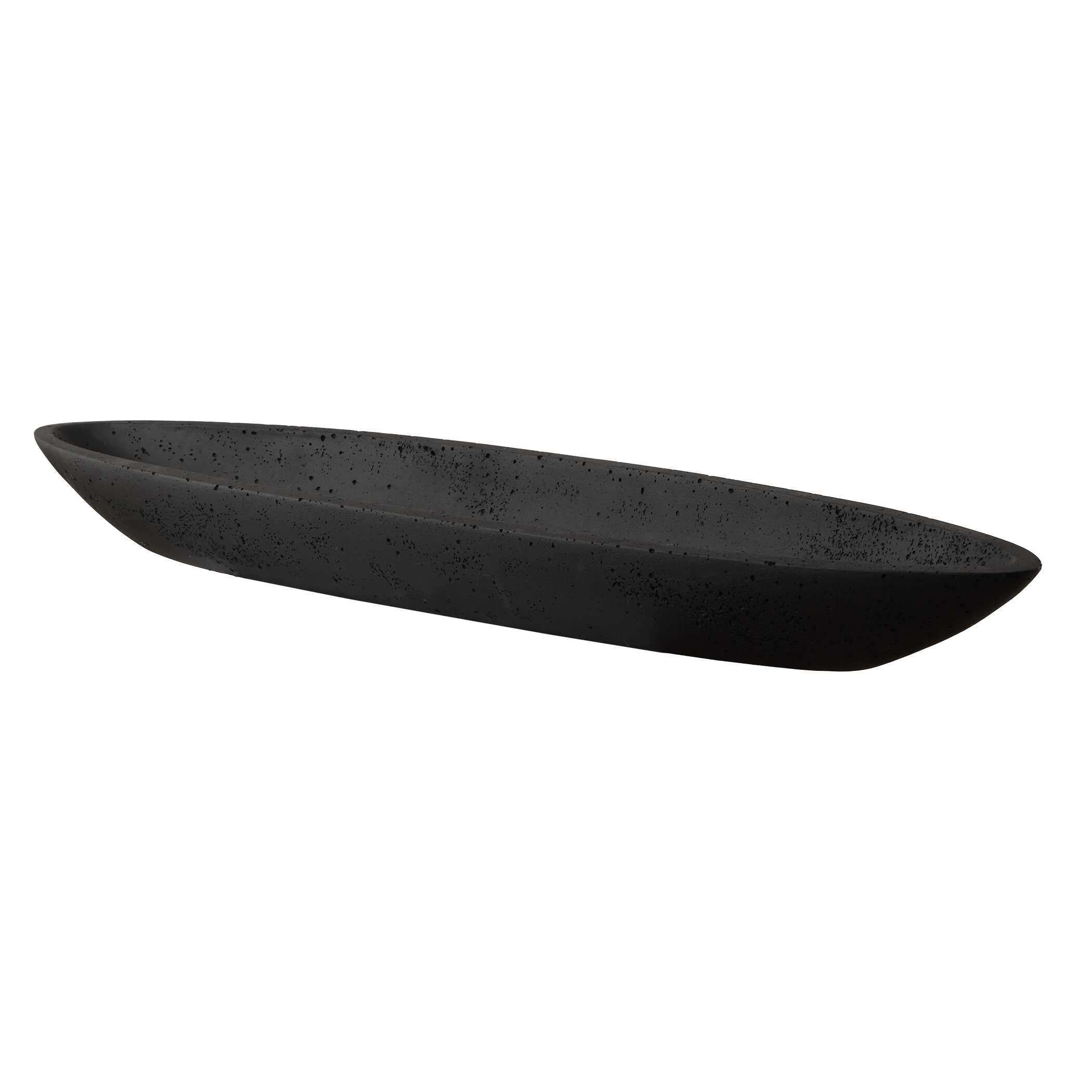 Vessel Cast Black Canoe Bowl, Decorative by Uttermost, 29" width x 2.75" height x 6.5" depth View 4