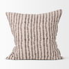 Jenna Beige with Merlot Print Linen Square Decorative Pillow Cover thumbnail 2