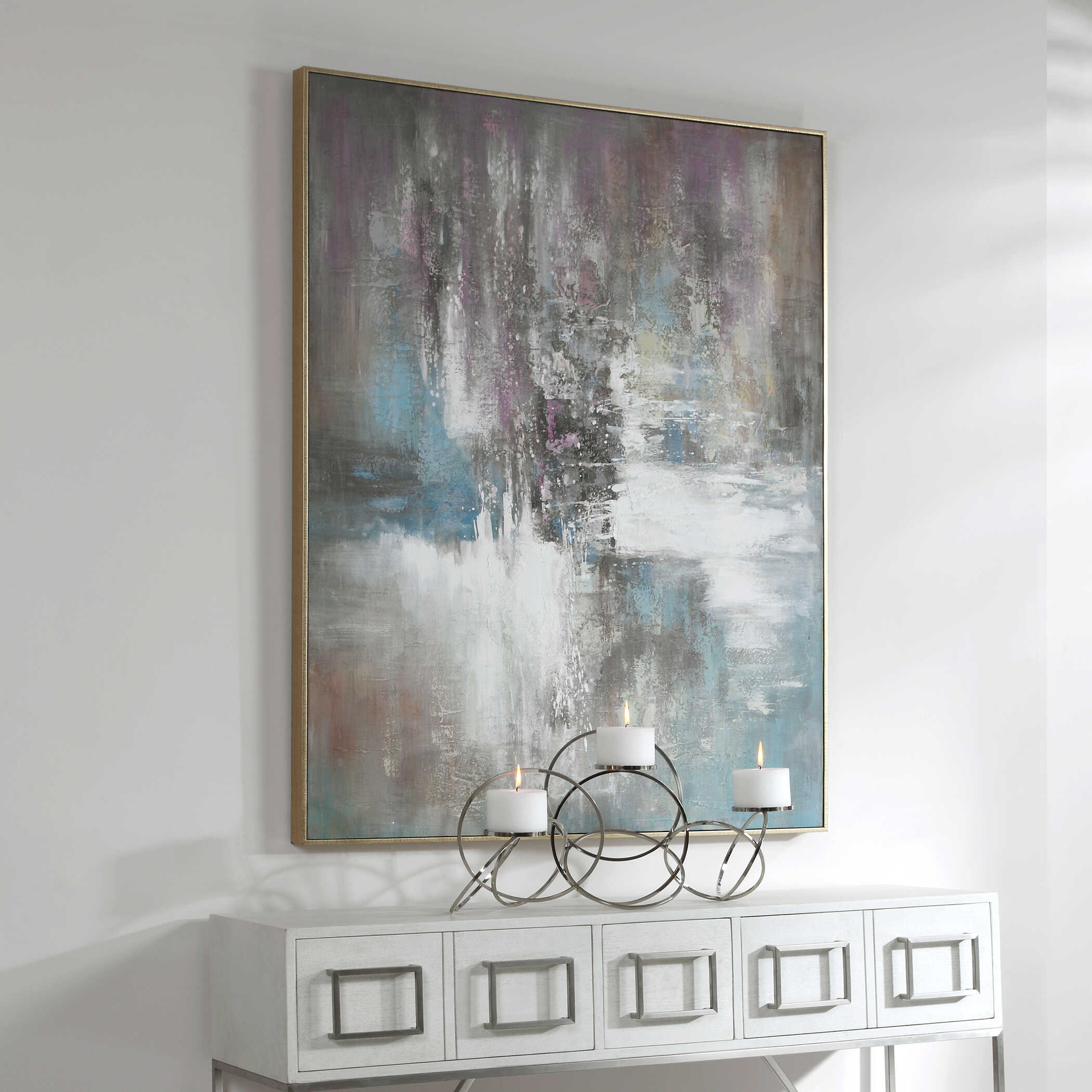 Elevation Abstract Art, Painting by Uttermost, 41.87" width x 54.75" height x 2.25" depth View 4