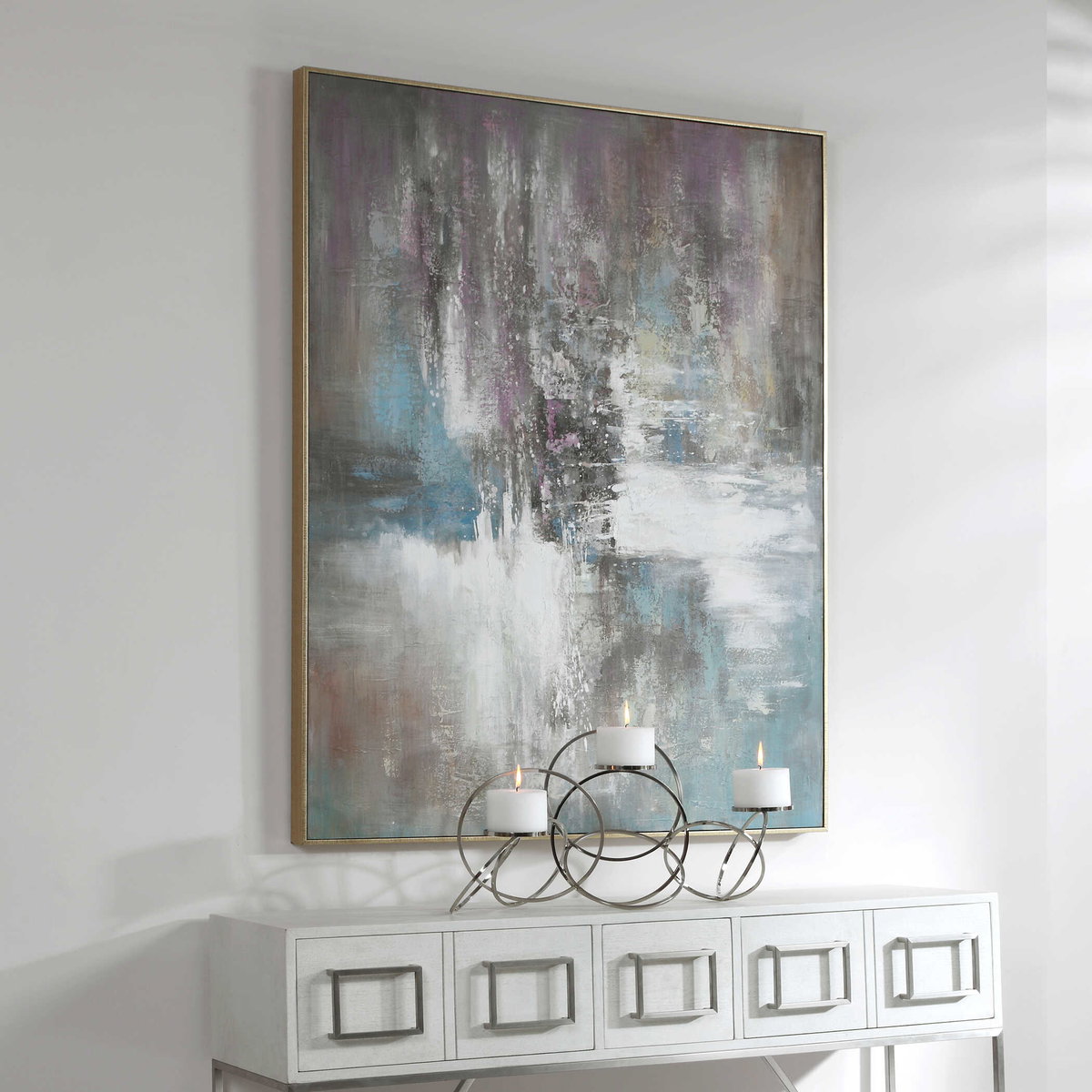 Elevation Abstract Art, by Uttermost, 41.87" width x 54.75" height x 2.25" depth View 4
