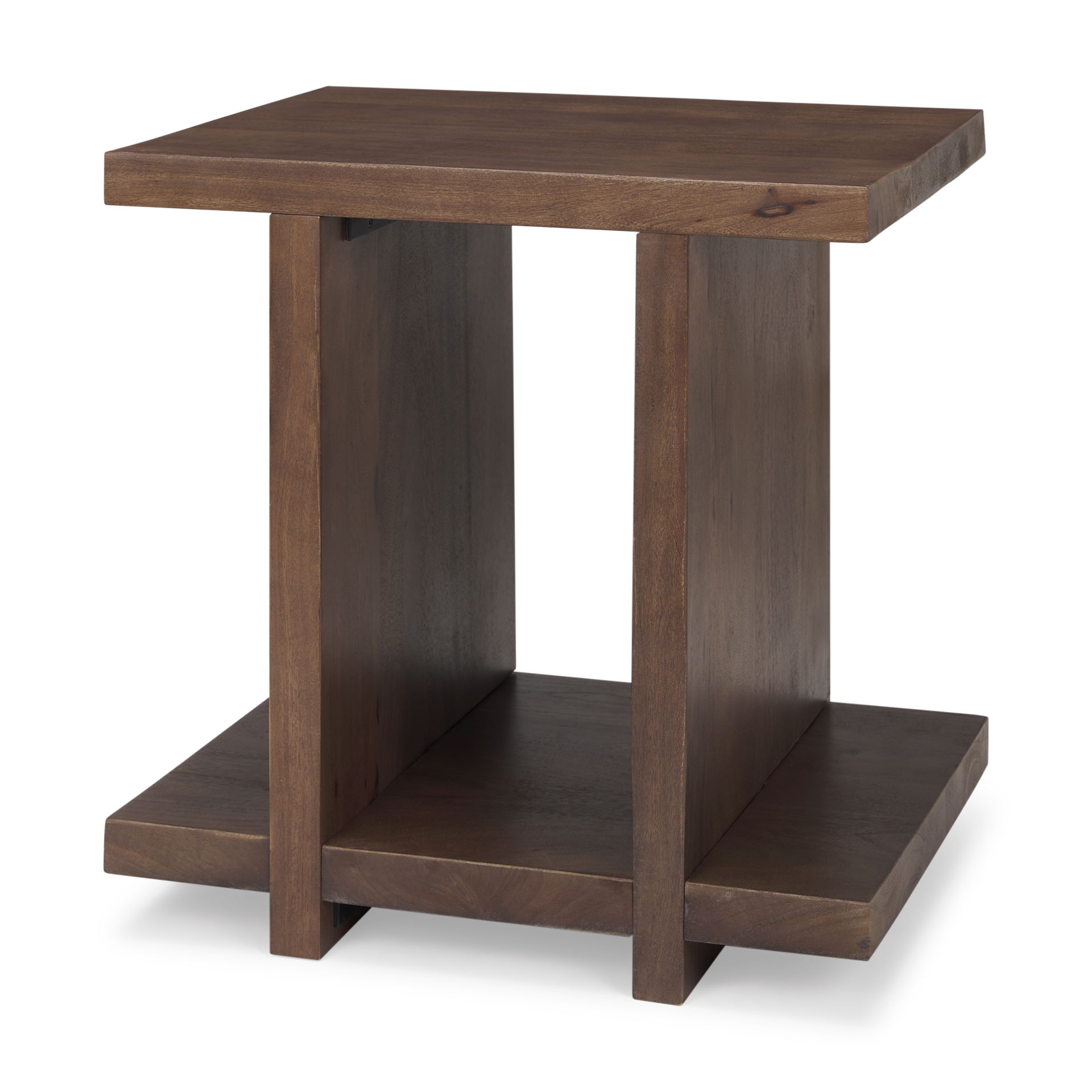 Nohr Medium Brown Wood Accent Table, Side & End Table by Mercana, 22" length x 18" width x 22" height View 1
