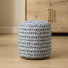 Cas Blue Fabric Ottoman, by Uttermost, 17" width x 18" height x 17" depth thumbnail 2
