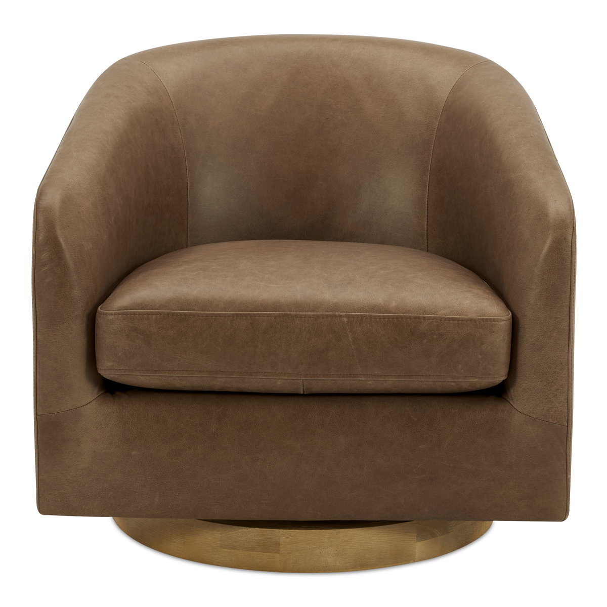 Oscy Leather Swivel Chair Tan, Accent Chair by Moe's Home, 31" width x 28.35" height x 31" depth View 1