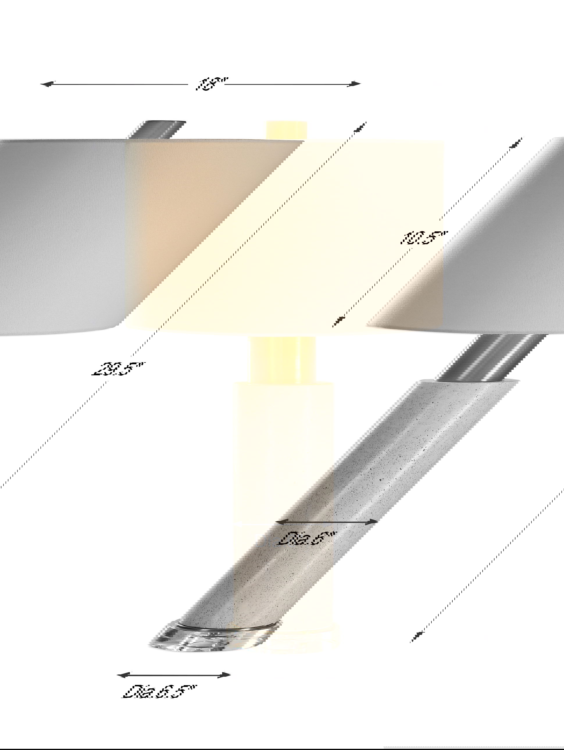 Vaeshon Concrete Table Lamp, by Uttermost, 18" width x 29.5" height x 18" depth View 3