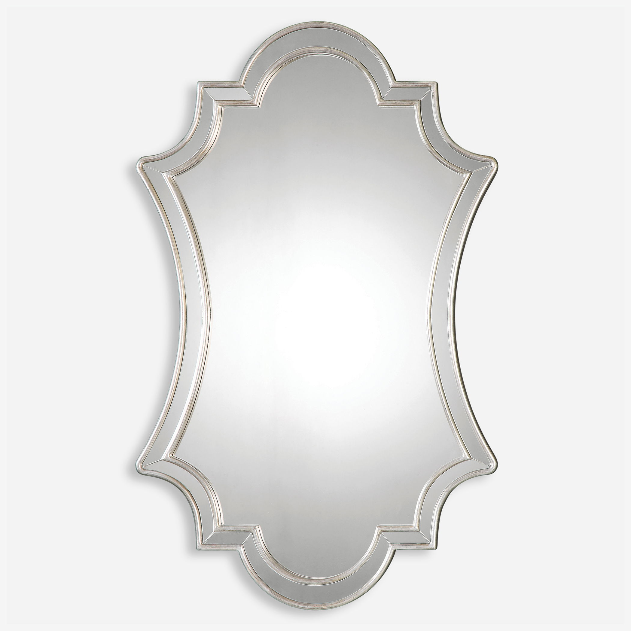 Elara Antiqued Silver Wall Mirror large image 