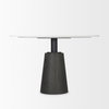 Maxwell 48' Round Pedestal Dining Table | White Marble & Black Wood | Seats 4, by Mercana, 48" length x 48" width x 30" height thumbnail 5