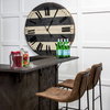 Meritt 37' Total Height Brown Leather Seat Black Metal Frame Stool, Counter & Bar Stool by Mercana, 17.7" length x 21.7" width x 37.8" height thumbnail 3