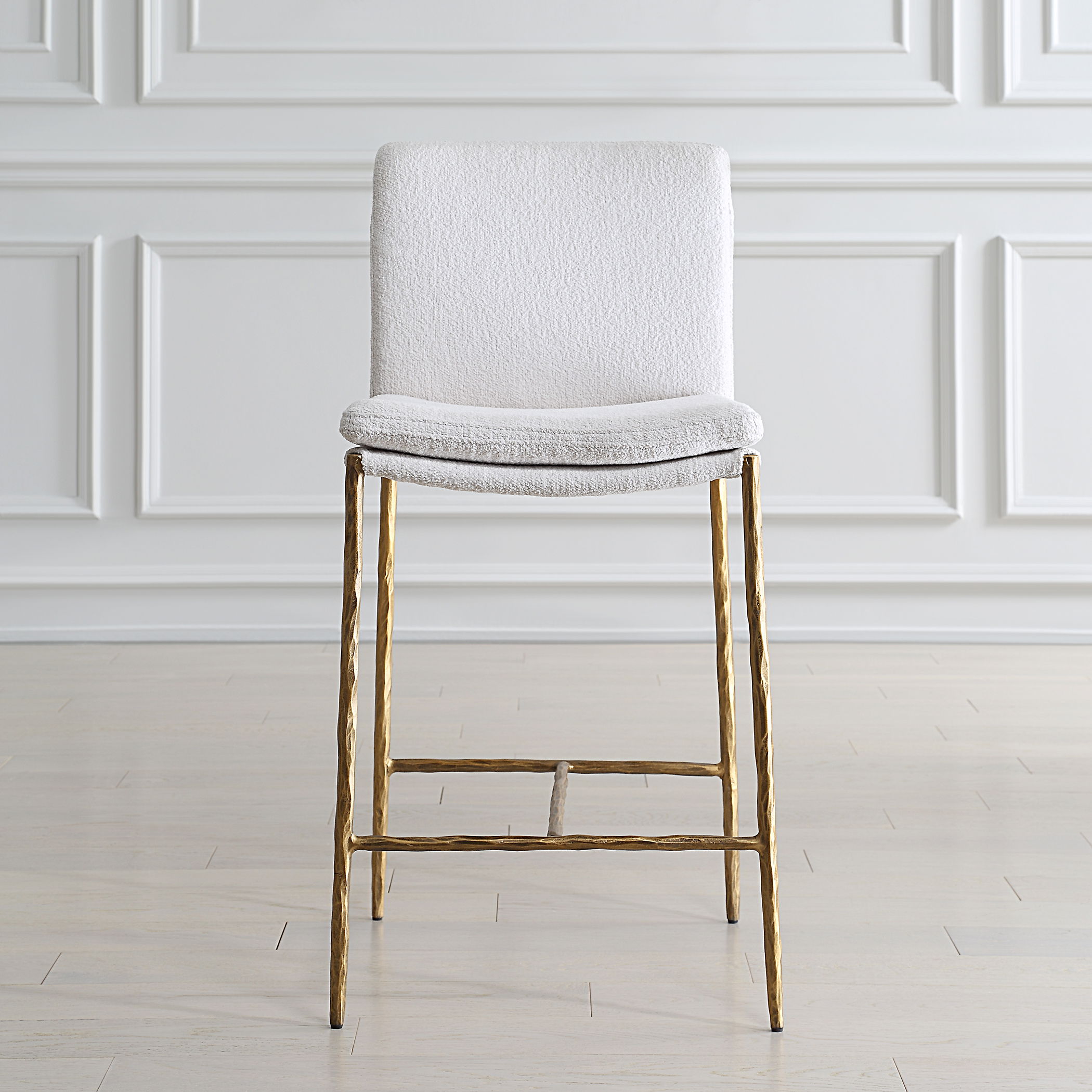 Ascend White Counter Stool, Furniture by Uttermost, 18.25" width x 38.75" height x 21.75" depth View 2