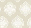 Signet Medallion Damask Beige Wallpaper thumbnail 0
