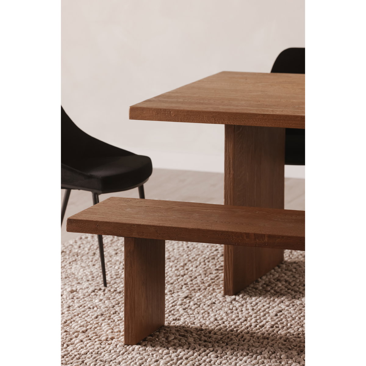 Koshi Dining Table Sandblasted Amber Oak, by Moe's Home, 96" width x 30" height x 40" depth View 7