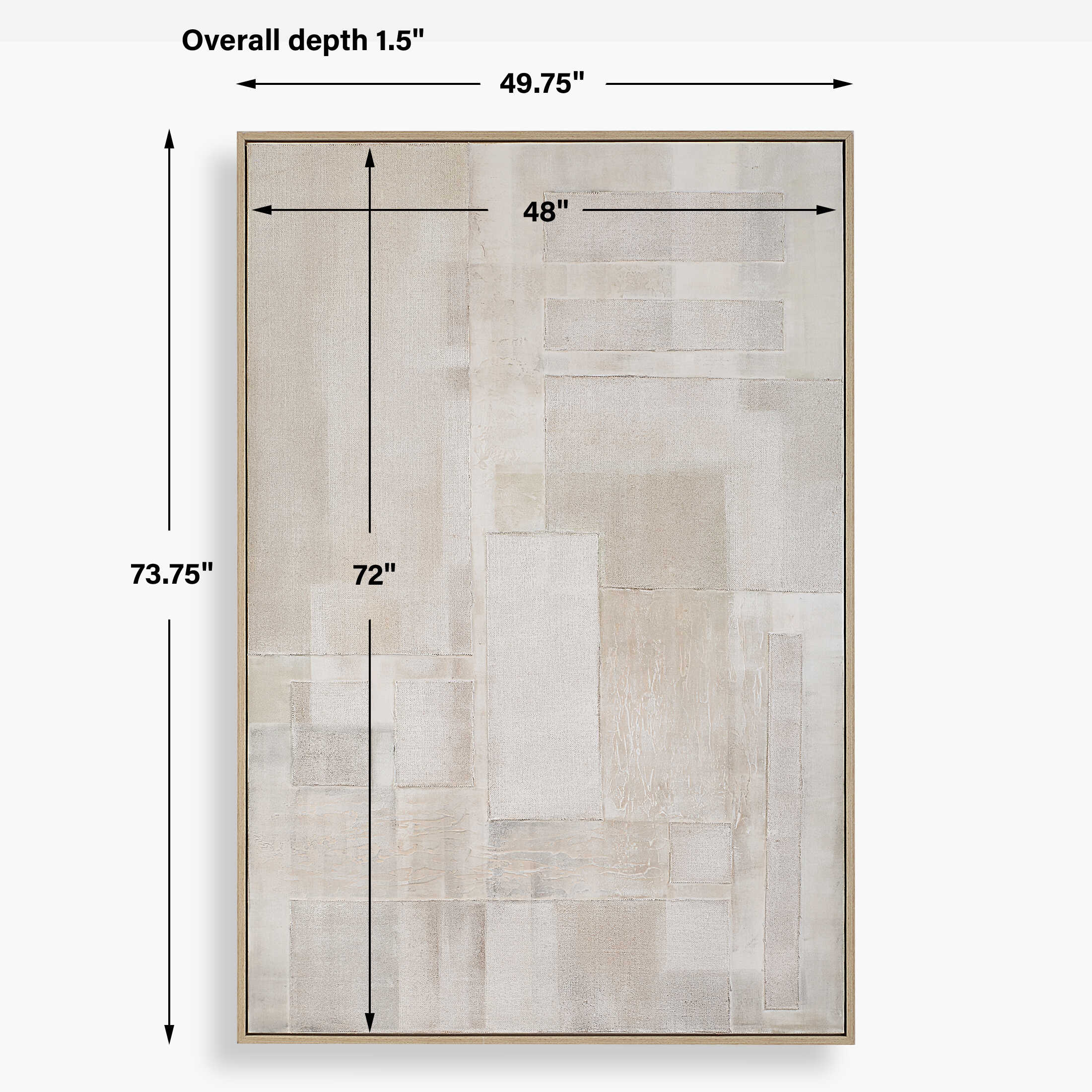 Erase Canvas Abstract Art, Painting by Uttermost, 49.75" width x 73.75" height x 1.5" depth View 3