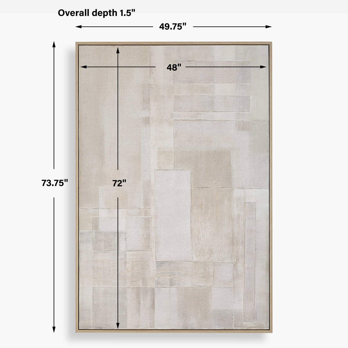 Erase Canvas Abstract Art, by Uttermost, 49.75" width x 73.75" height x 1.5" depth View 3