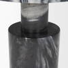 Taite Solid Dark Gray Marble Pedestal Accent Table, Side & End Table by Mercana, 16" length x 16" width x 20" height thumbnail 7