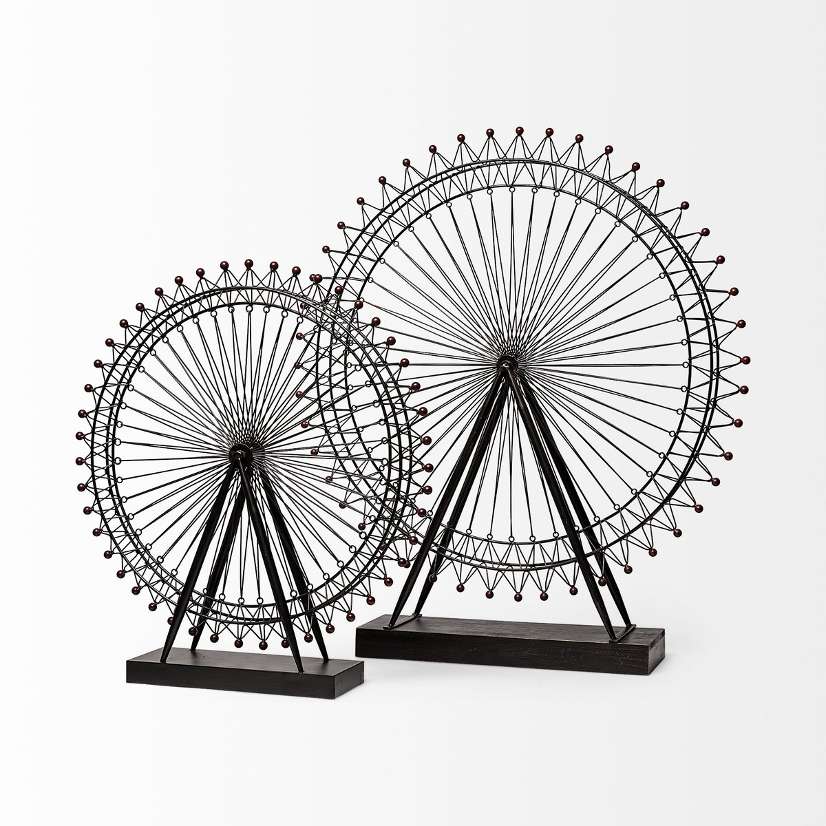 London Eye 3L x 25W Black Metal London Eye Replica, Decorative Object by Mercana, 3" length x 25" width x 26.97" height View 6