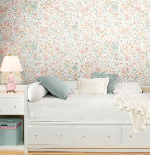 Posey Sidewall Pastel Peel & Stick Wallpaper