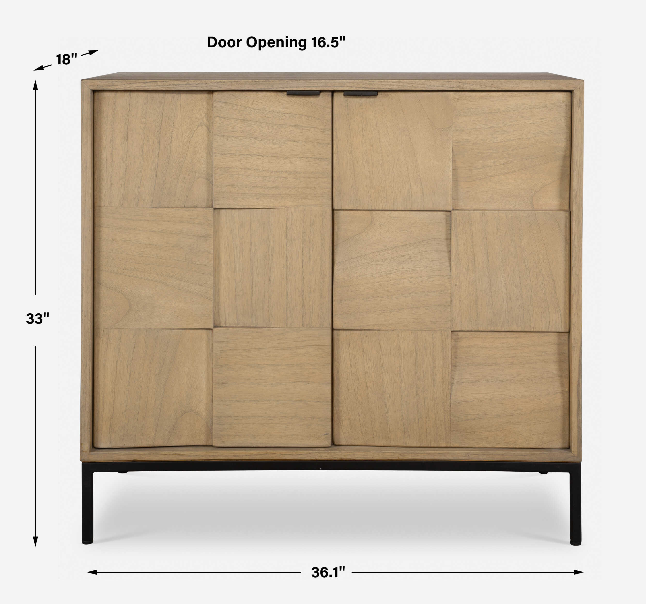 Lorenzo Geometric 2 Door Cabinet, Furniture by Uttermost, 36.1" width x 33" height x 18" depth View 3