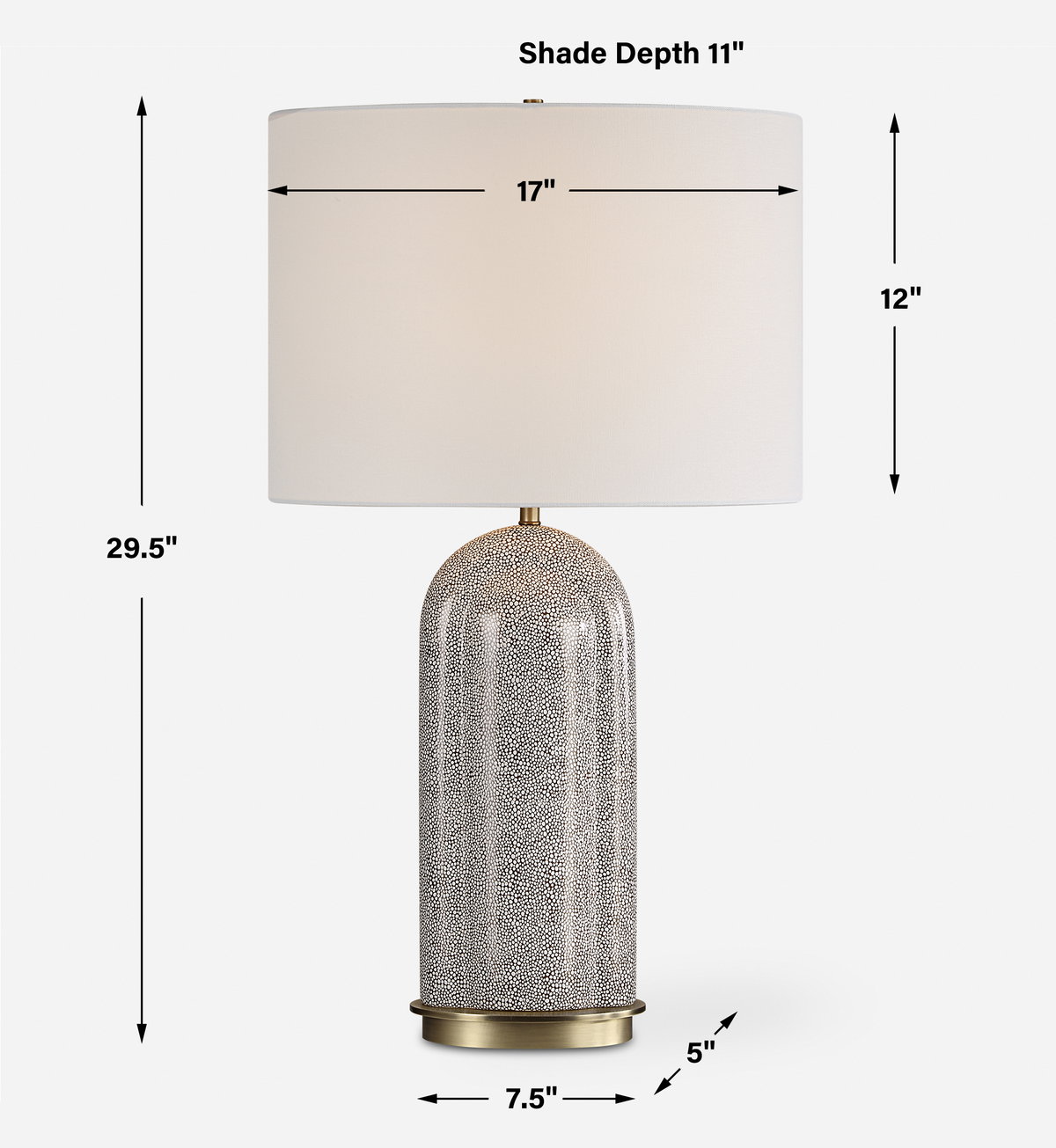 Dapple Table Lamp, by Uttermost, 1'5" width x 2'5.5" height x 11" depth View 3