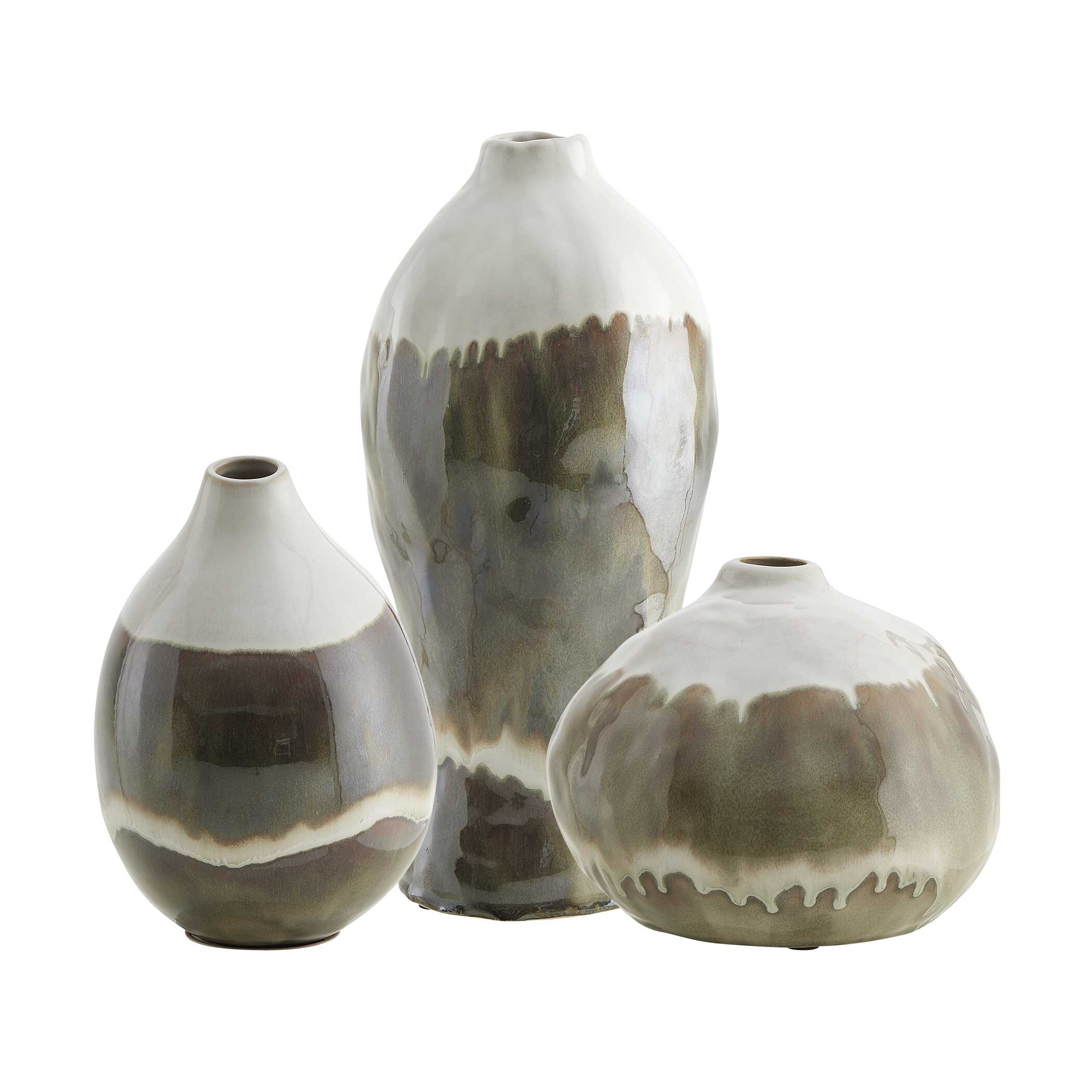 Earthflow Glazed Outdoor Vases Set/3, Decorative by Uttermost, 6.29" width x 14.25" height x 6.29" depth View 4