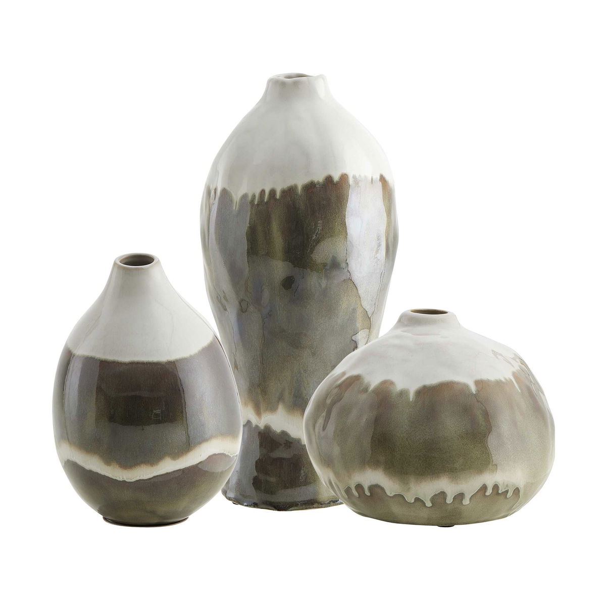Earthflow Glazed Outdoor Vases Set/3, by Uttermost, 6.29" width x 14.25" height x 6.29" depth View 4