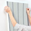 French Navy Linen Stripe Wallpaper thumbnail 2