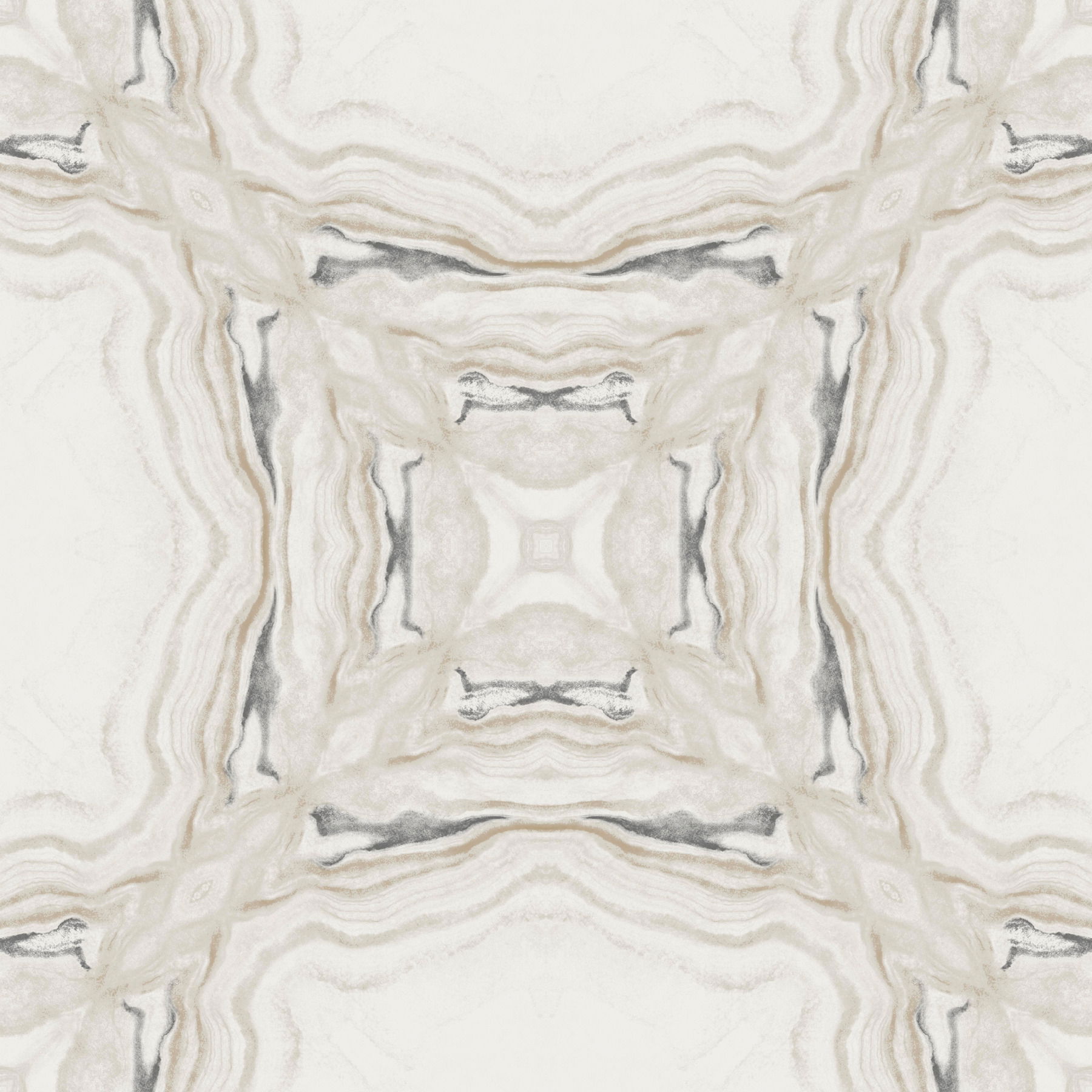 Stone Kaleidoscope Grey & Black Metallic Wallpaper large image 