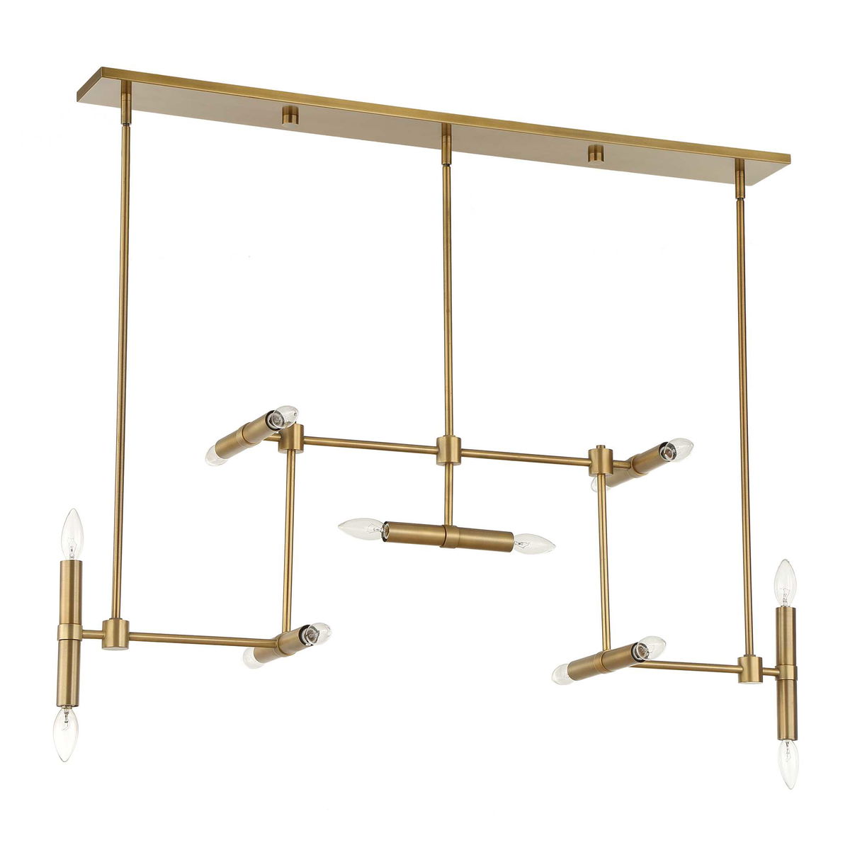 Cadre 14 Light Modern Linear Pendant, by Uttermost, 46" width x 19" height x 8" depth View 3