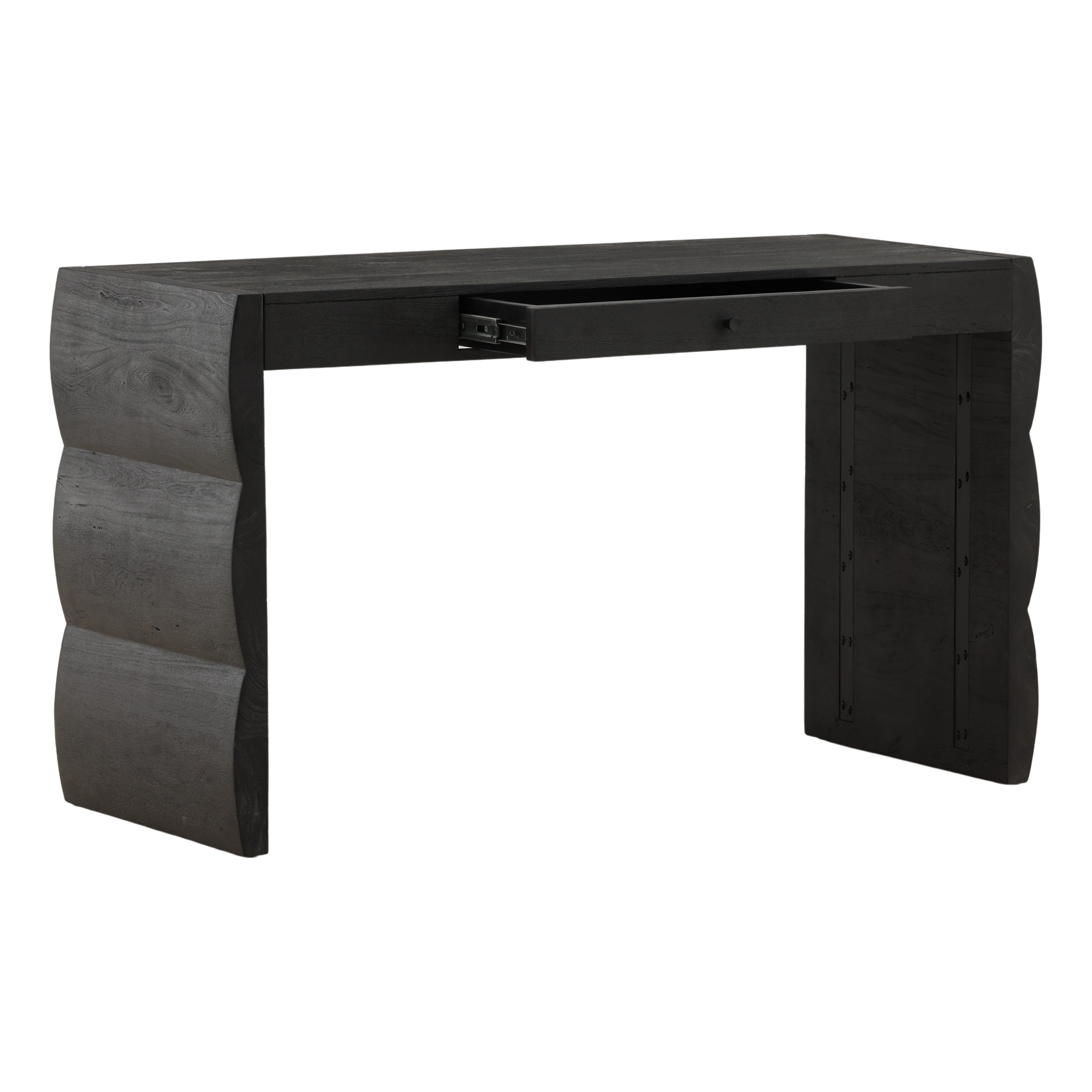 Natassia Desk Black, by Dovetail, 51.5" width x 30" height x 22" depth View 5