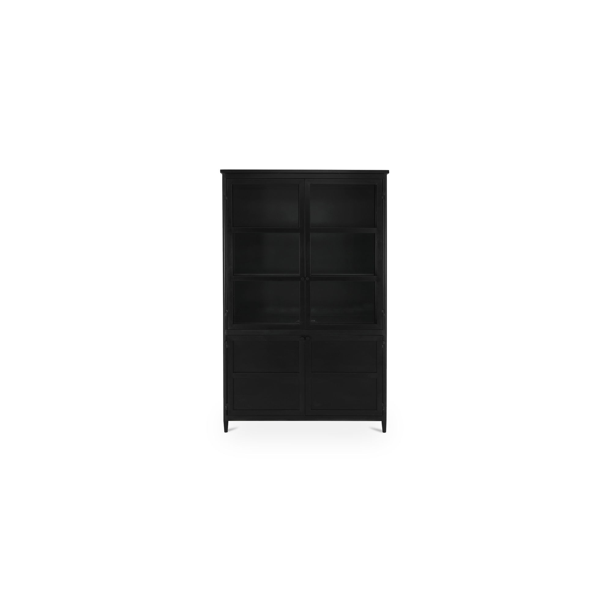 Henry Metal Tall Cabinet Black, Cabinets & Sideboard by Moe's Home, 48.5" width x 78" height x 17.5" depth View 1