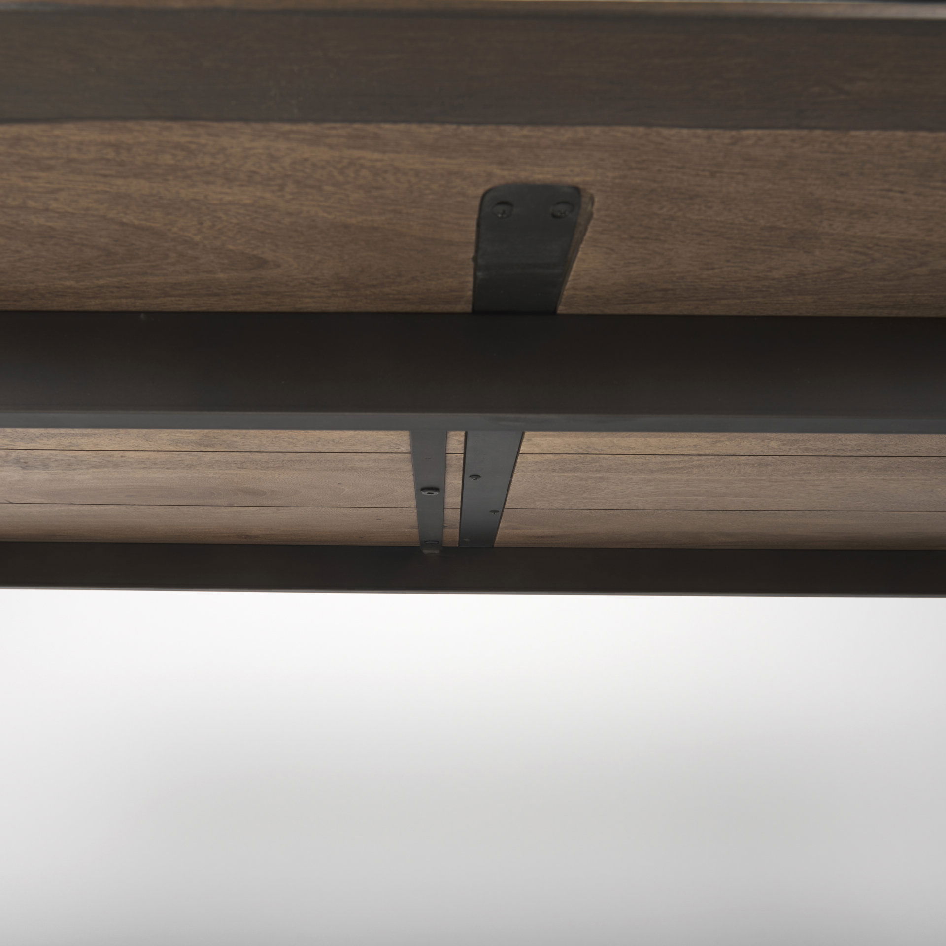 Nicholas II 72x39 Brown Solid Wood Top Metal/Wood Leg Dining Table large image 