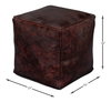 Sunday Afternoon Leather Cube Dark Brn, by Sarreid, 1'3" length x 1'3" width x 1'4" height thumbnail 10