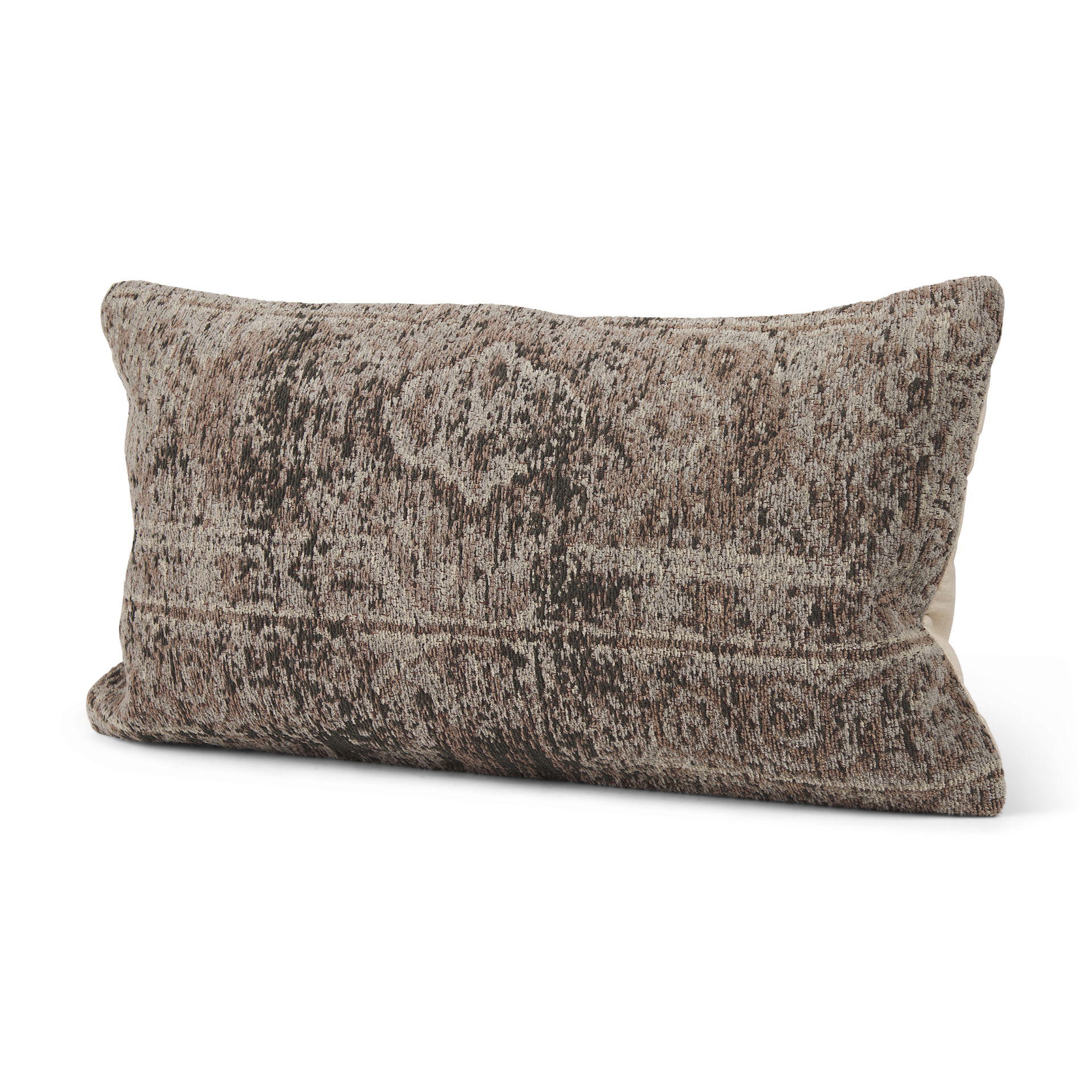 Khloe Taupe Lumbar Pillow Cover, Decorative Pillow by Mercana, 26" length x 0.5" width x 14" height View 1