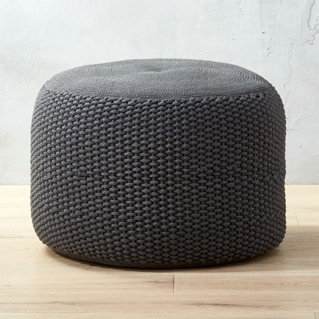 Online Designer Other Criss Knit Grey Pouf