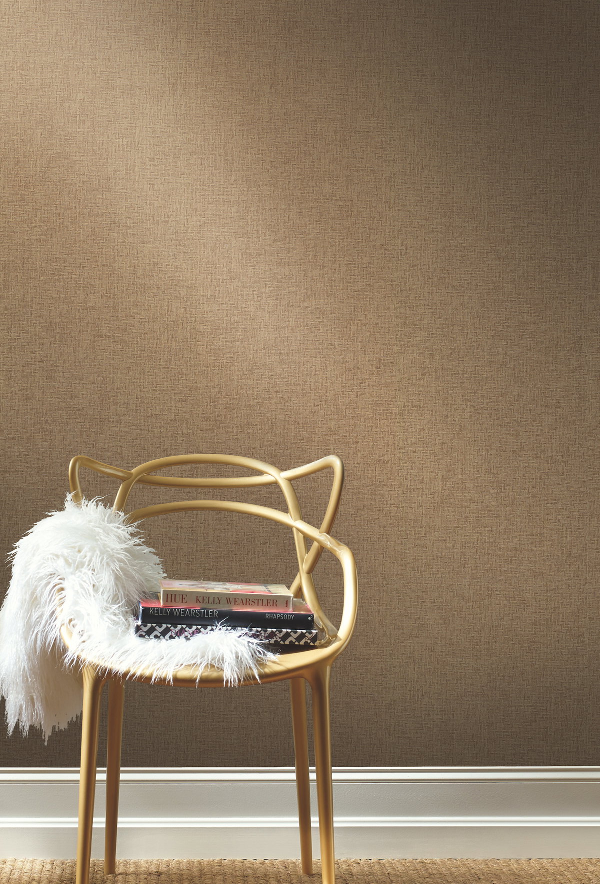 Interlocking Weave Sisal Grasscloth Brown Wallpaper, by York Wall, 24' length x 3' width x 0.02" depth View 2