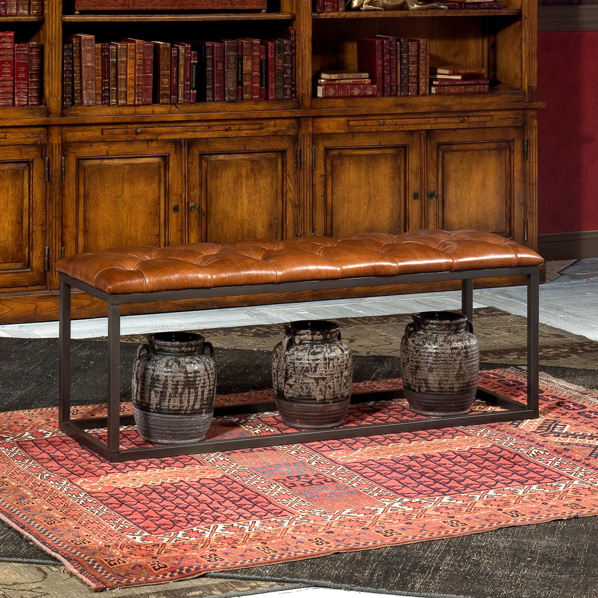 Cologne Long Stool, by Sarreid, 1'4" length x 4'4" width x 1'8" height View 10