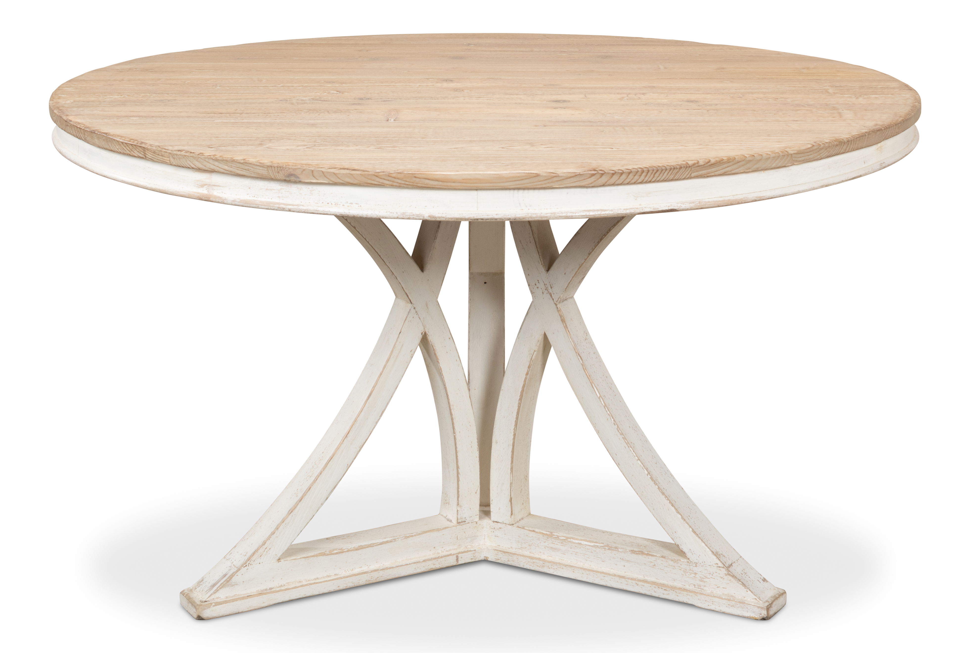 Flying Buttress Dining Table,Ant. White, by Sarreid, 54" length x 54" width x 30" height View 8