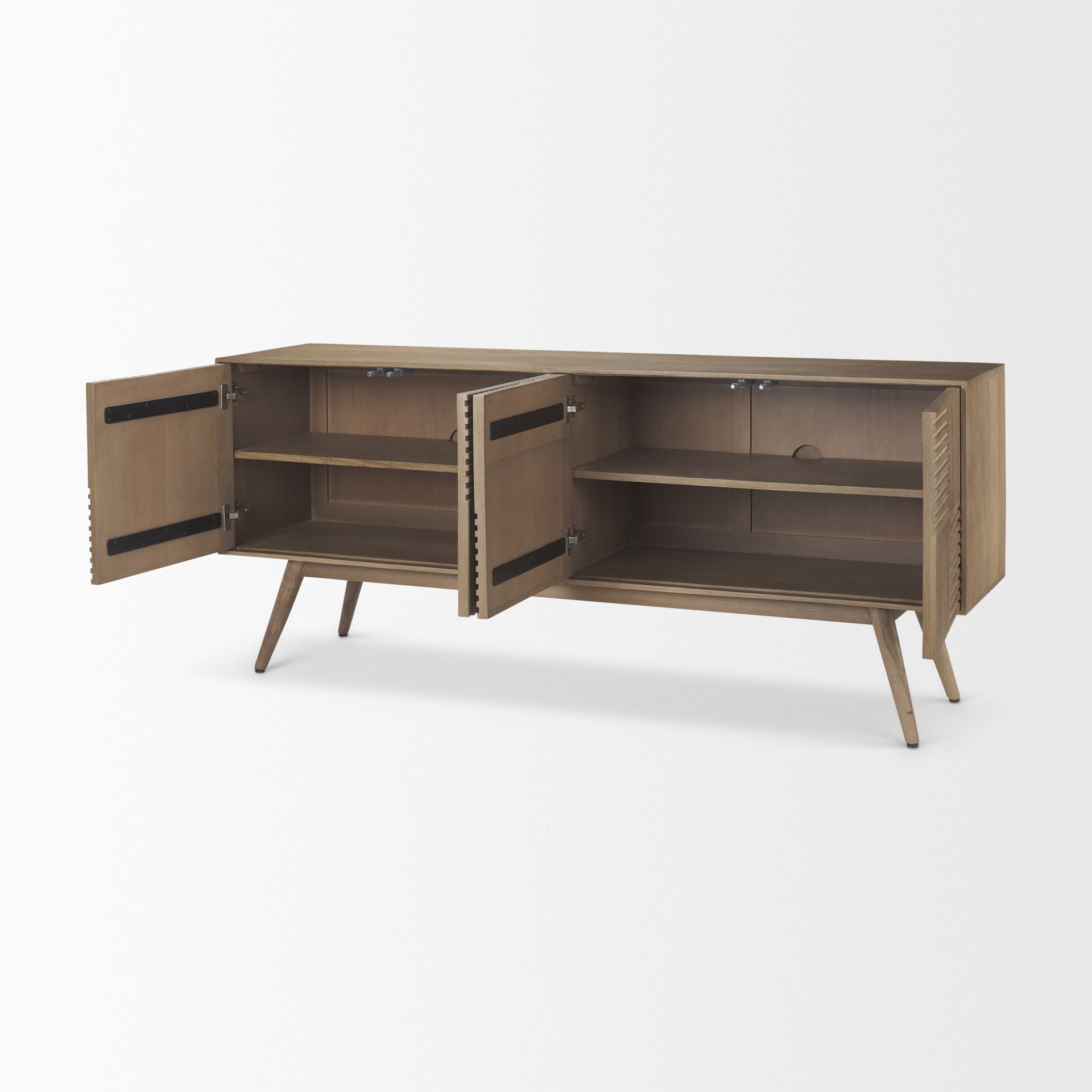 Sable 73.L x 17W x 30.5H Light Brown Solid  Wood 4 Door Sideboard large image 