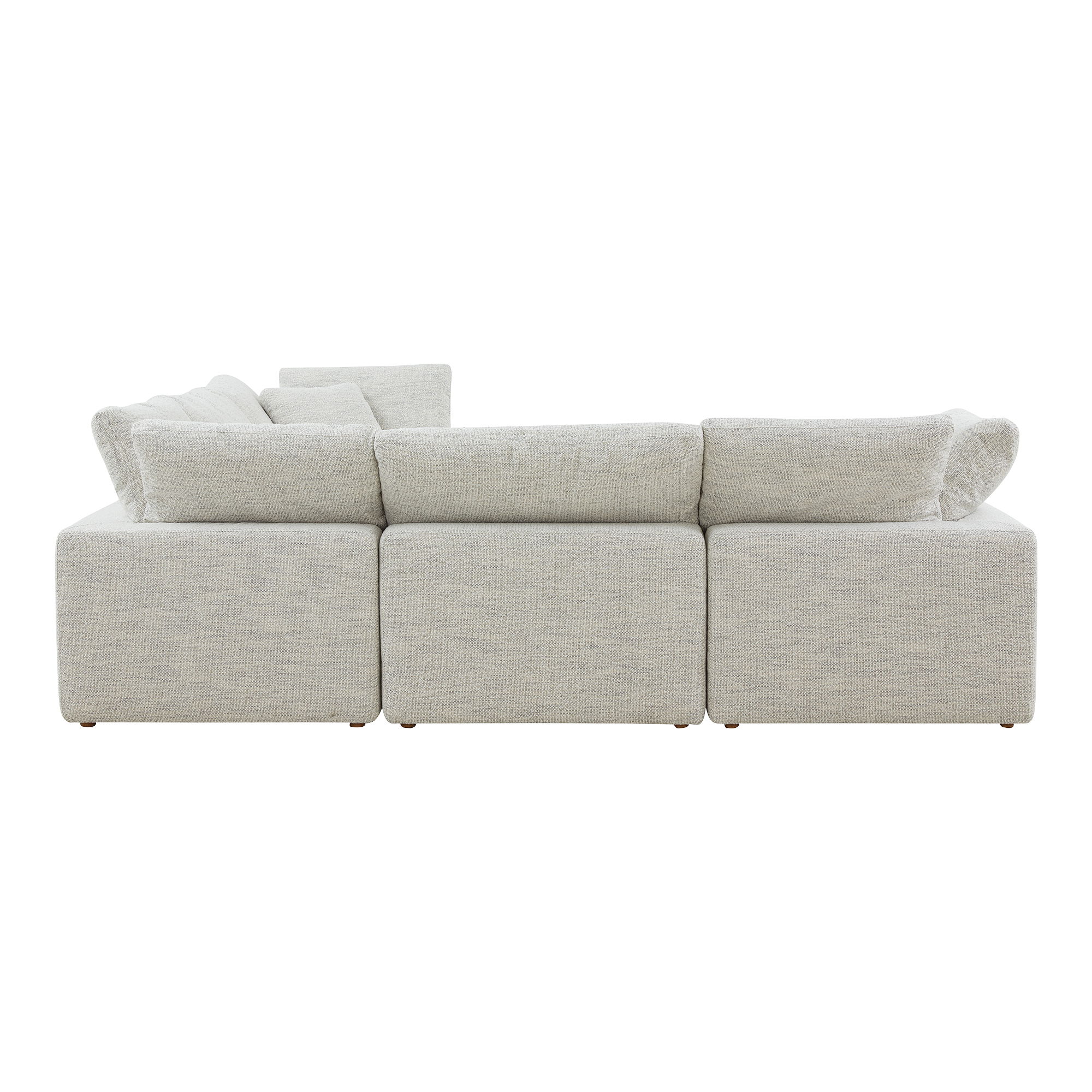 Terra Condo Classic L-shaped Modular Sectional Coastside Sand, Sectional Sofa by Moe's Home, 114" width x 32" height x 114" depth View 4