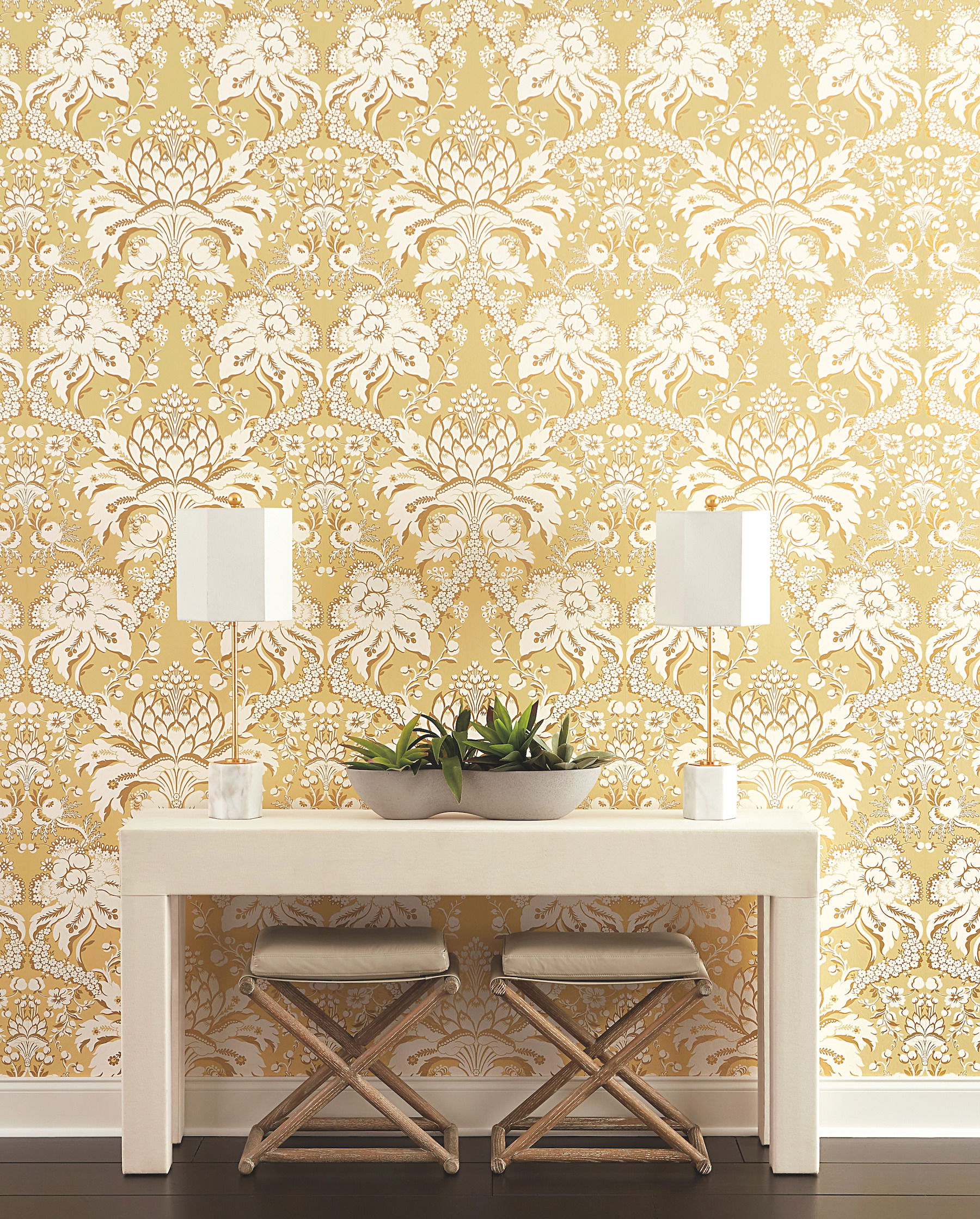 French Artichoke Dam Yellow Wallpaper large image 