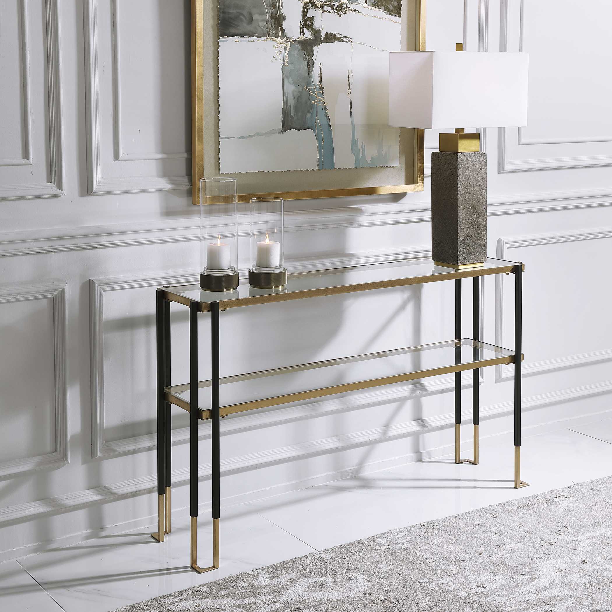 Kentmore Modern Console Table, Furniture by Uttermost, 53.5" width x 32" height x 13.5" depth View 5