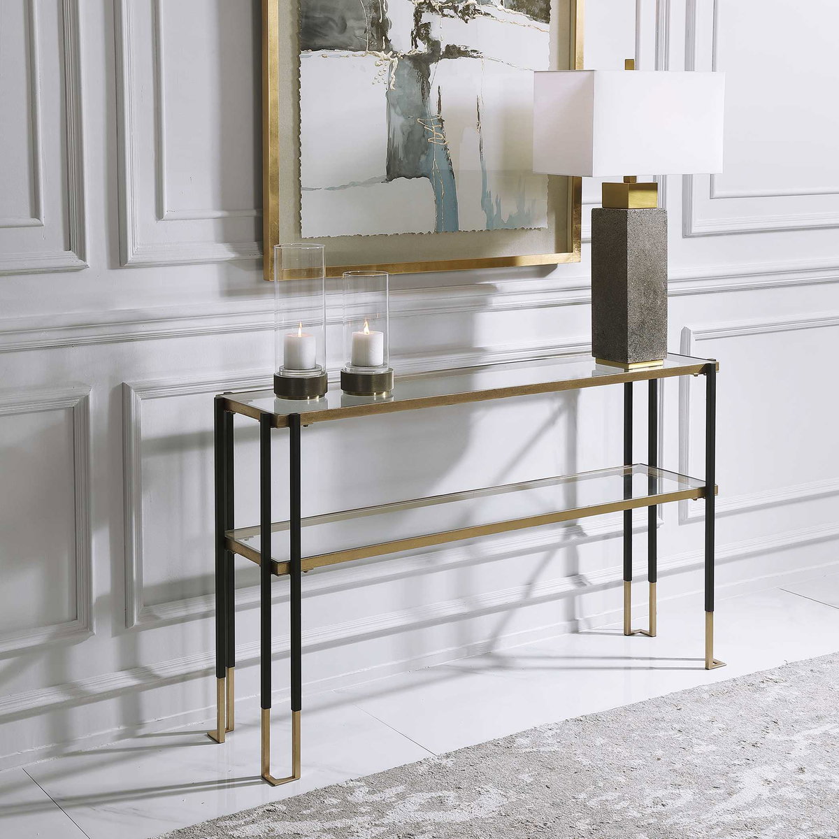 Kentmore Modern Console Table, by Uttermost, 53.5" width x 32" height x 13.5" depth View 5