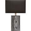 Maravilla III 11x17 Black/White Pattered Base Black Fabric Shade Wall Sconce, by Mercana, 11" length x 8.5" width x 17" height thumbnail 1