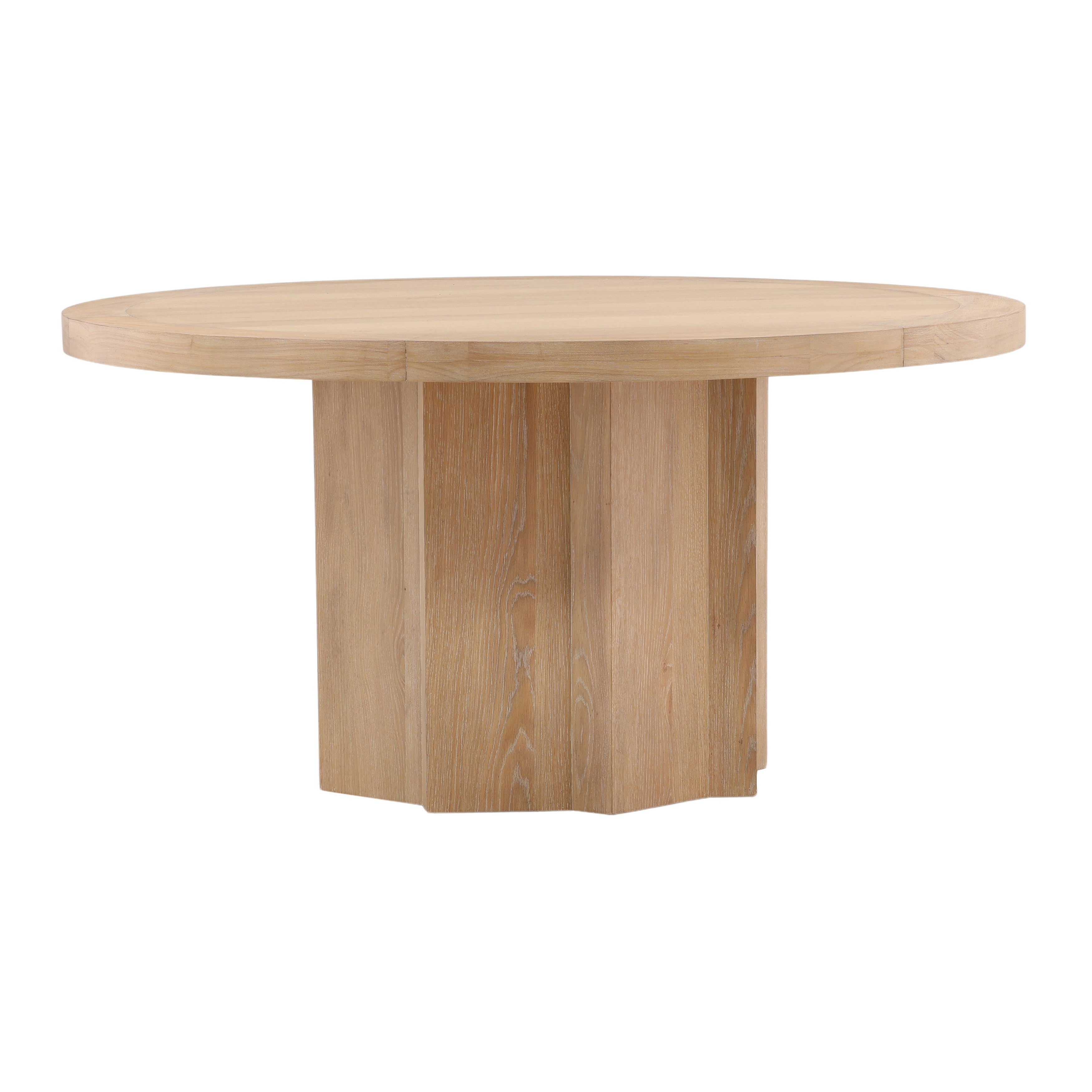 Wystan Dining Table Natural, by Dovetail, 59.84" width x 29.75" height x 59.84" diameter x 59.84" depth View 1