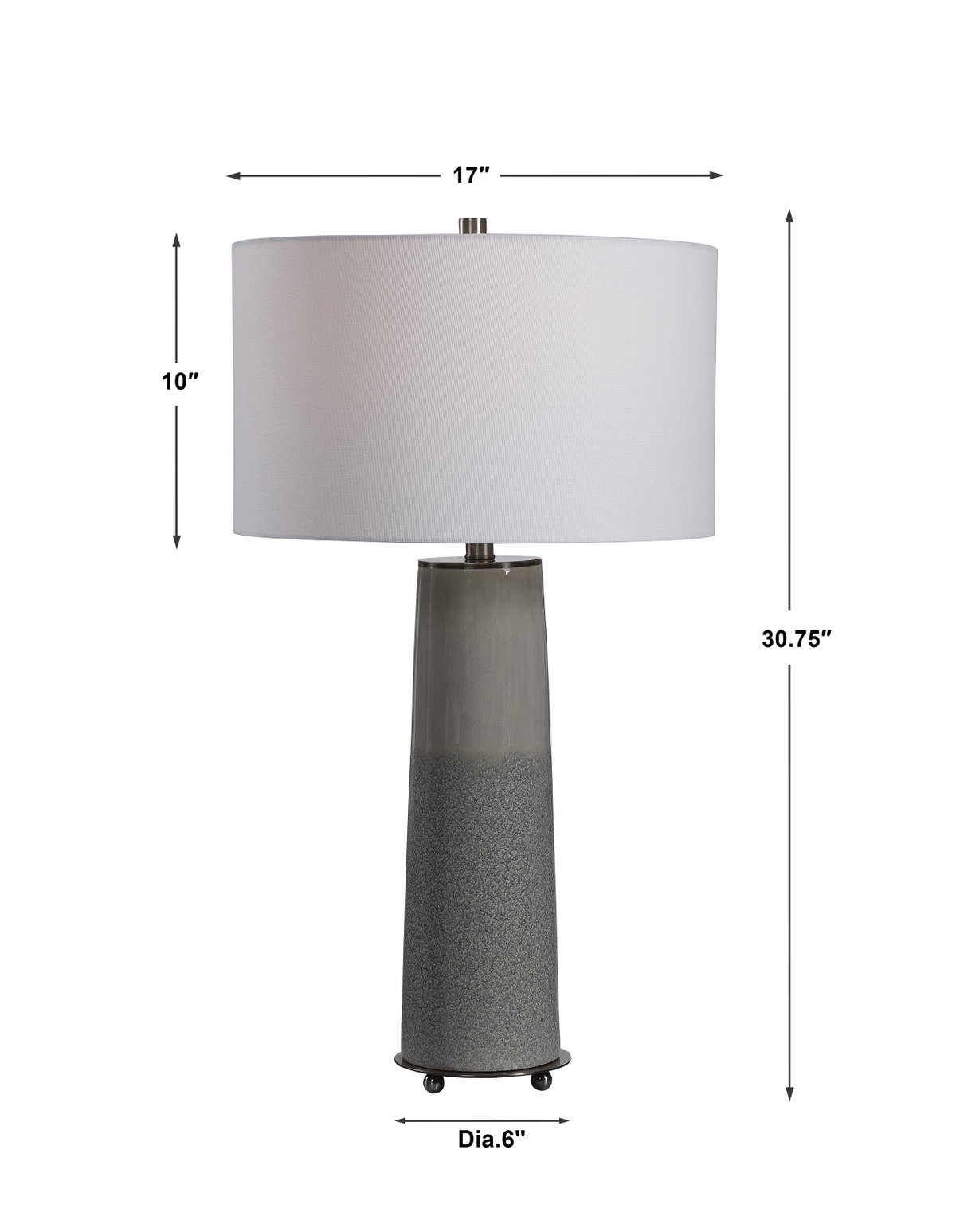Abdel Gray Glaze Table Lamp, by Uttermost, 17" width x 30.75" height x 17" depth View 3