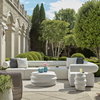 Bolster Back White Outdoor Corner Sofa, Outdoor Sofa by Uttermost, 3'0.75" width x 2'5.25" height x 3'0.75" depth thumbnail 2