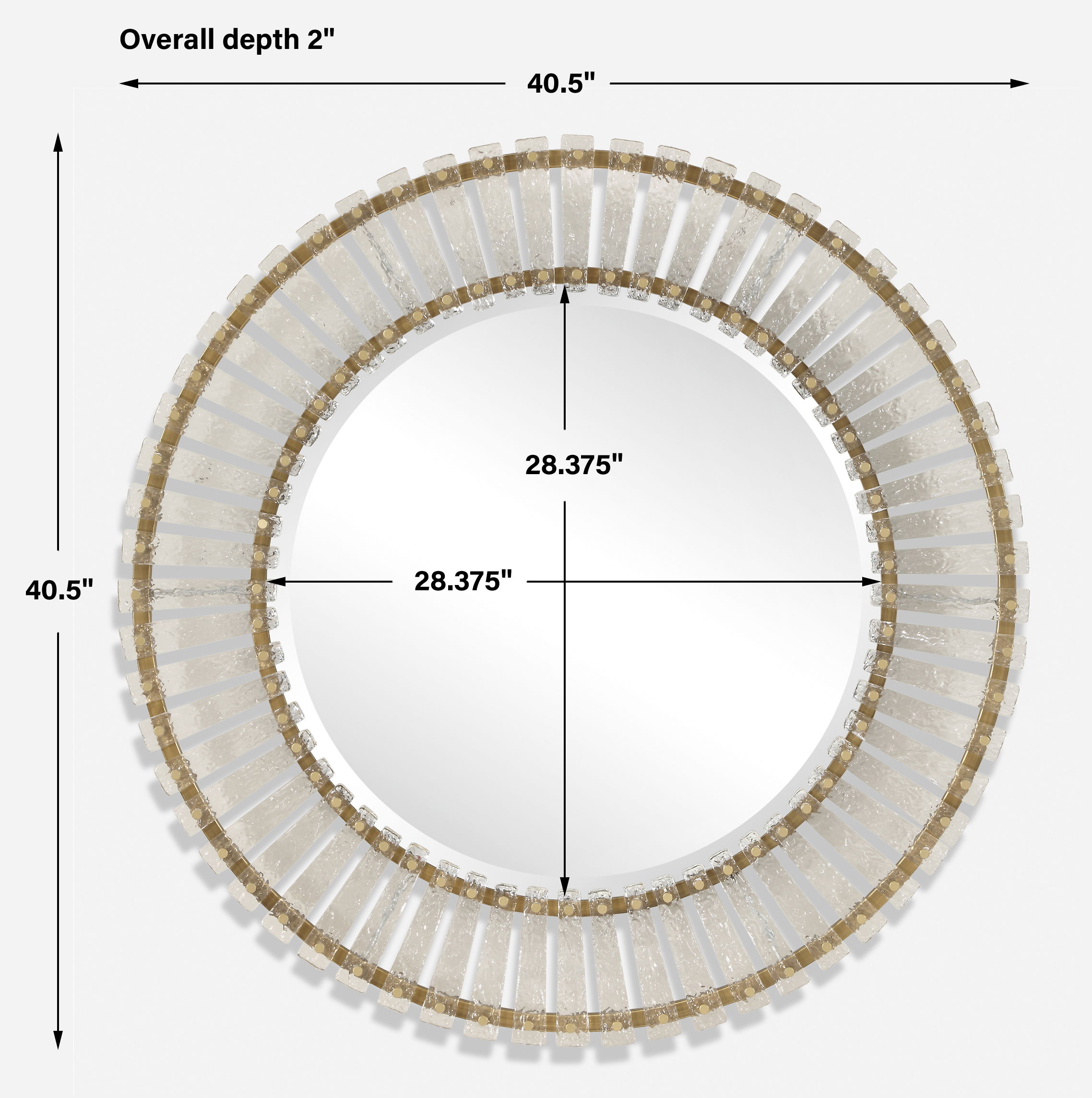 Denali Textured Glass Round Mirror large image 