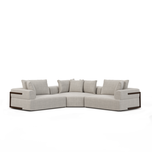 Warner Gray 3 Piece Sofa Set with Corner Piece